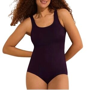 Lands‎ End Purple One Piece Tankini Modest Minimalist Swimsuit NWT Size 20W DDD
